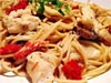 Fettuccine with Tomato-Poblano Sauce & Green Chili Boursin Cheese