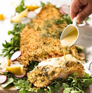 Baked Parmesan Cursted Salmon